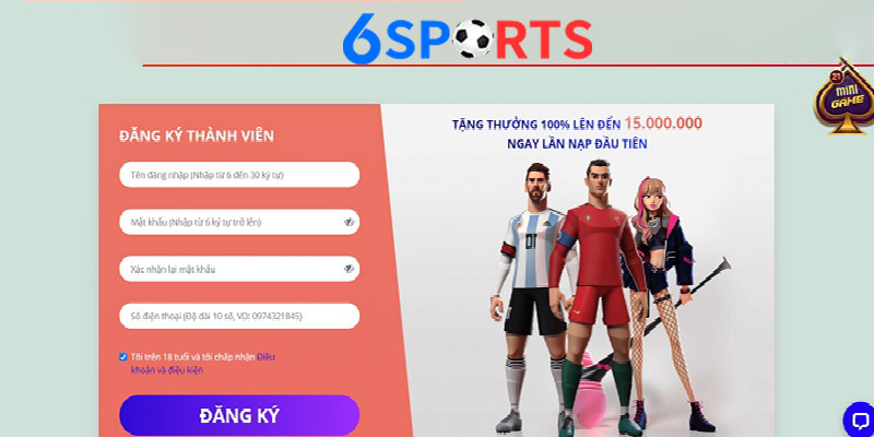 Hướng dẫn đăng nhập vào 6Sports